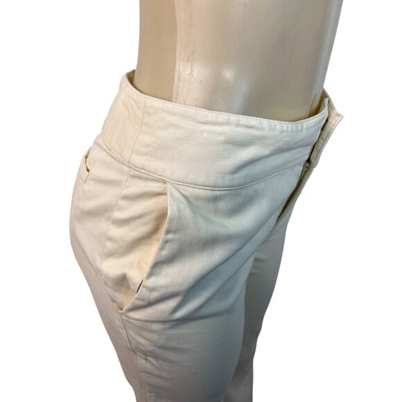 Banana Republic Womens Cream High-Waisted Slim Fit Pants With Hook Sz 6 - Picture 5 of 8